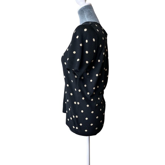 Belford, 100% Silk, Matching Sweater and Cardigan, Black and Beige, Small - Picture 2 of 9